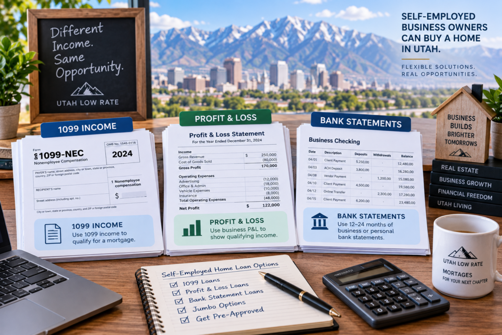 1099 and Profit and Loss mortgage options for Utah business owners