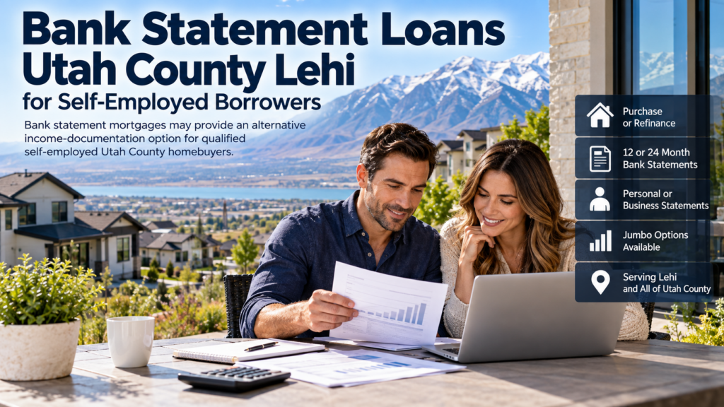 bank statement loans Utah County Lehi for self-employed borrowers