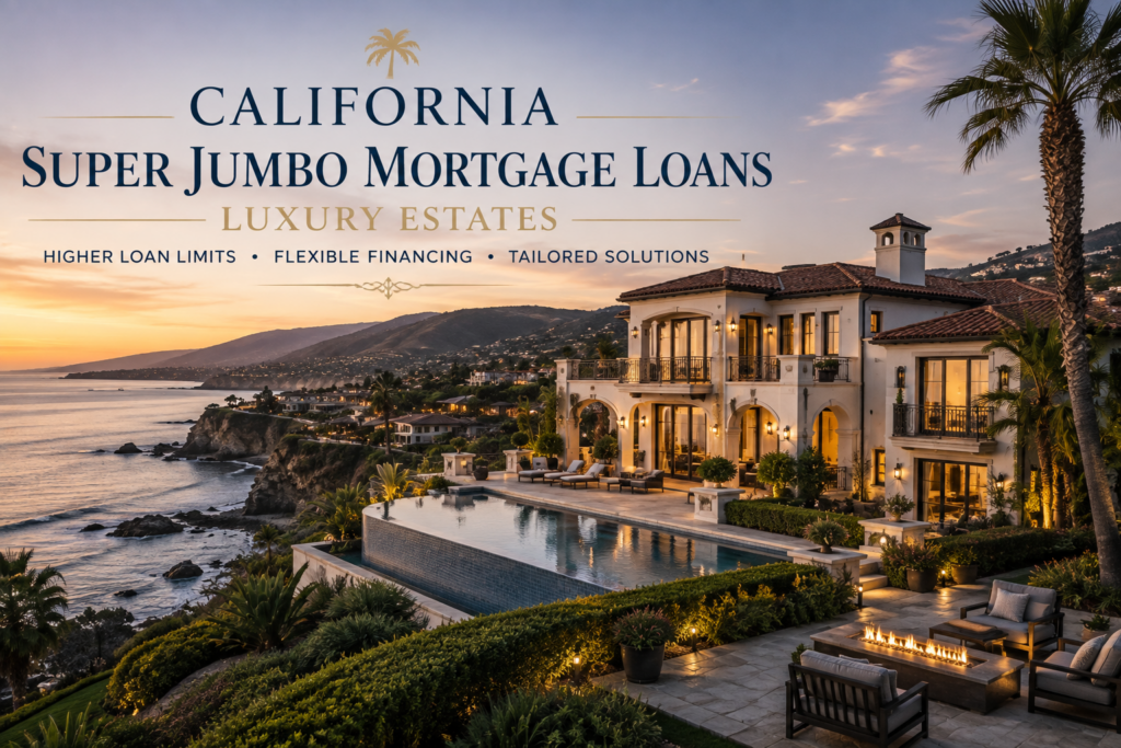 California luxury estate representing Super Jumbo mortgage loans for high-value homes and estates