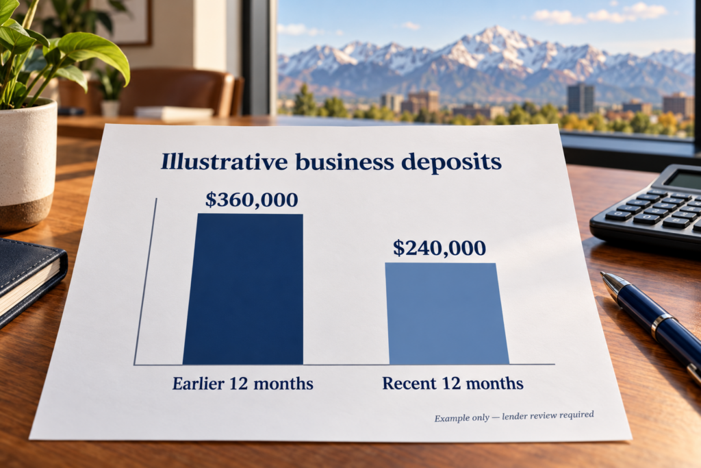 Illustrative chart compares $360,000 earlier-year deposits with $240,000 recent-year deposits