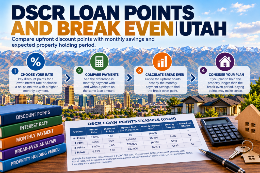 DSCR loan points and break even calculation Utah