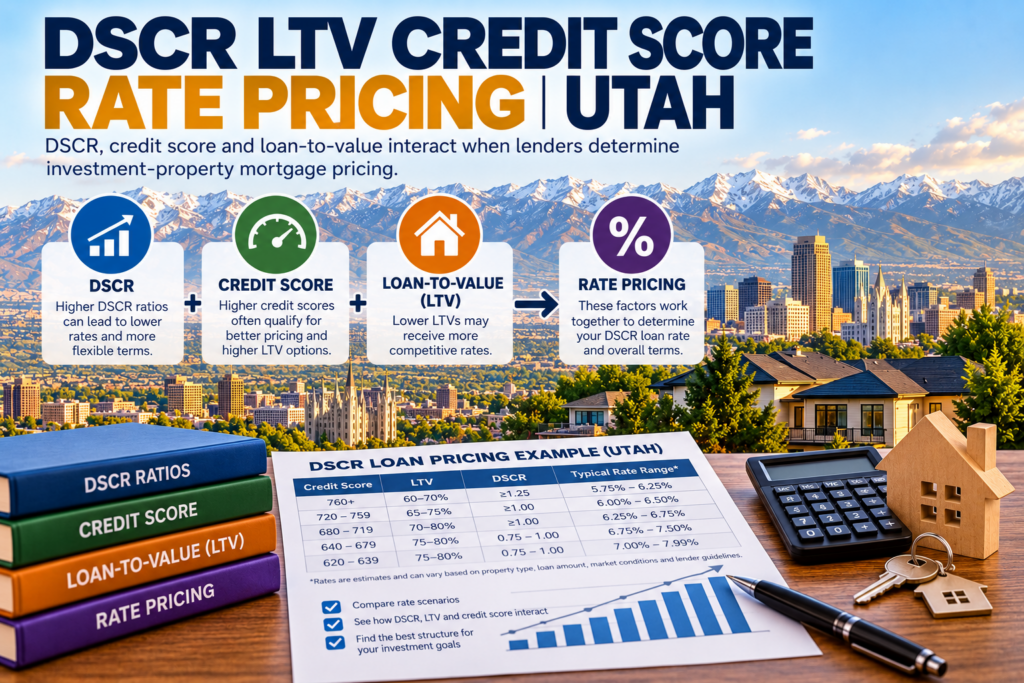 DSCR LTV credit score rate pricing Utah