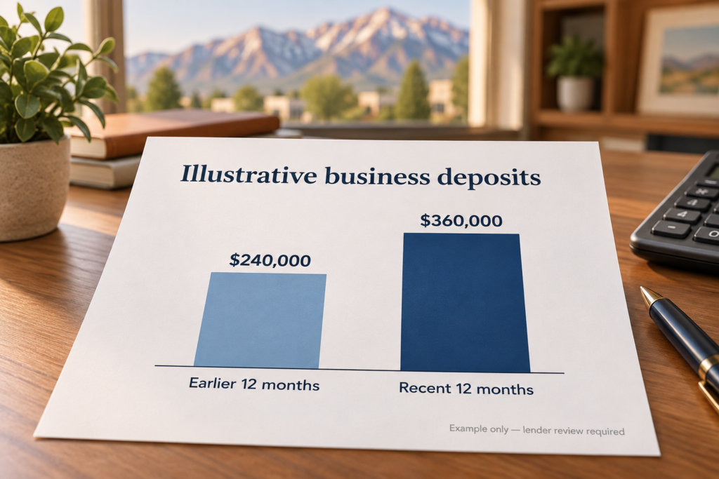 Illustrative chart compares $240,000 earlier-year deposits with $360,000 recent-year deposits