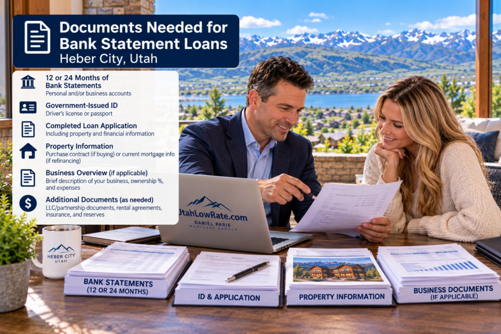 documents needed for bank statement loans Heber City Utah