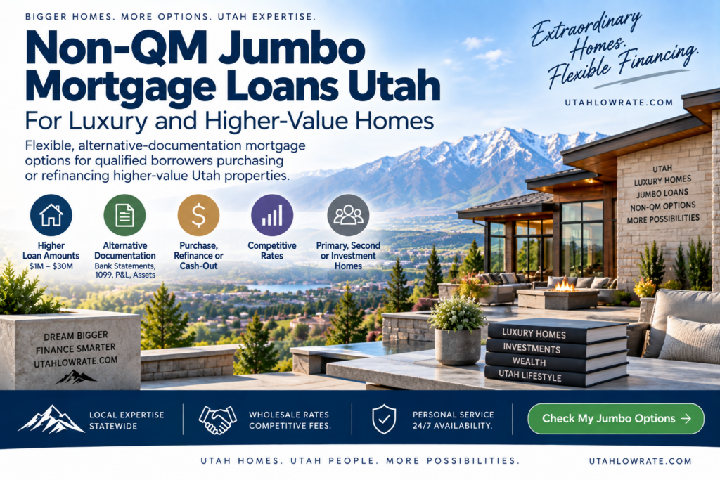 Non-QM jumbo mortgage loans for higher-value Utah homes