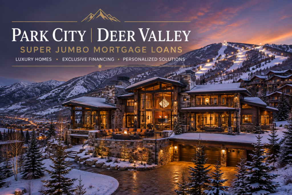 Park City and Deer Valley luxury mountain home representing Super Jumbo mortgage loan financing