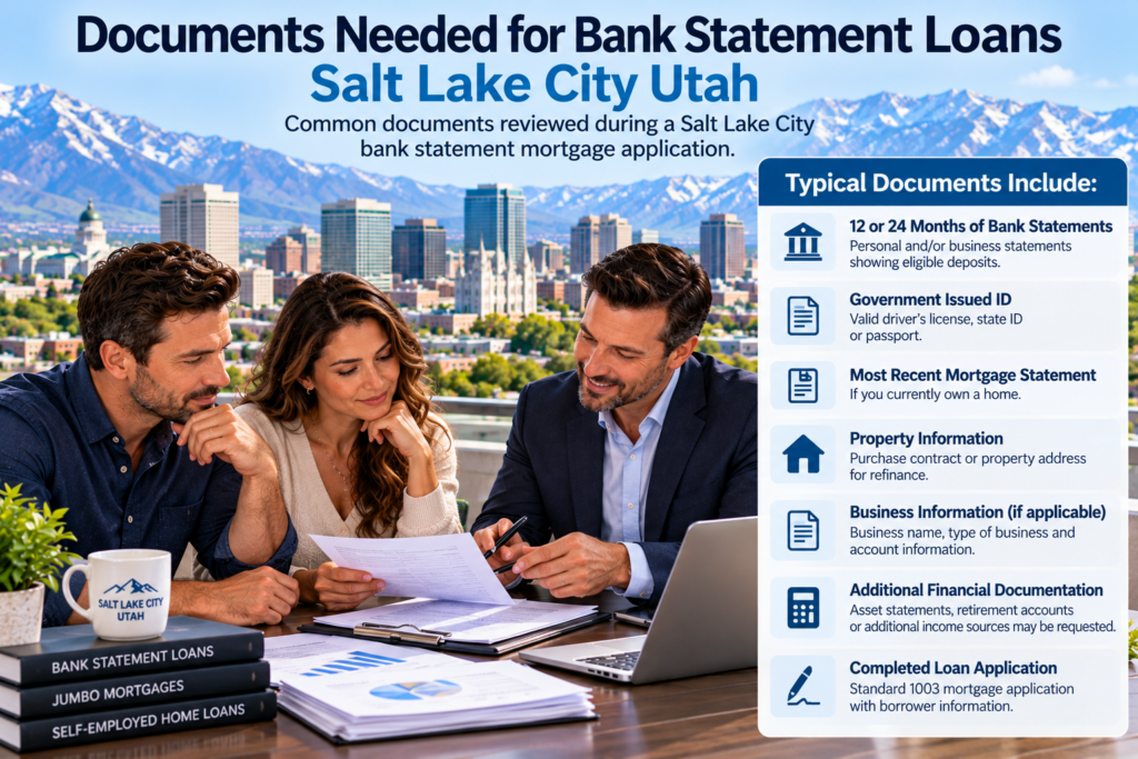 documents needed for bank statement loans Salt Lake City Utah