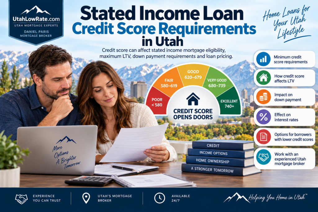Stated income loan credit score requirements in Utah