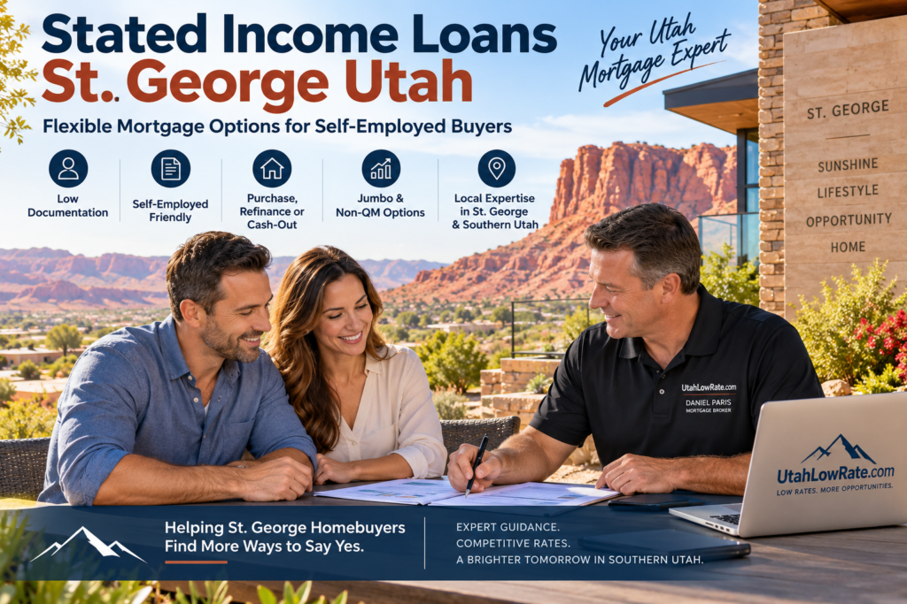 Stated income loans St George Utah for self-employed homebuyers