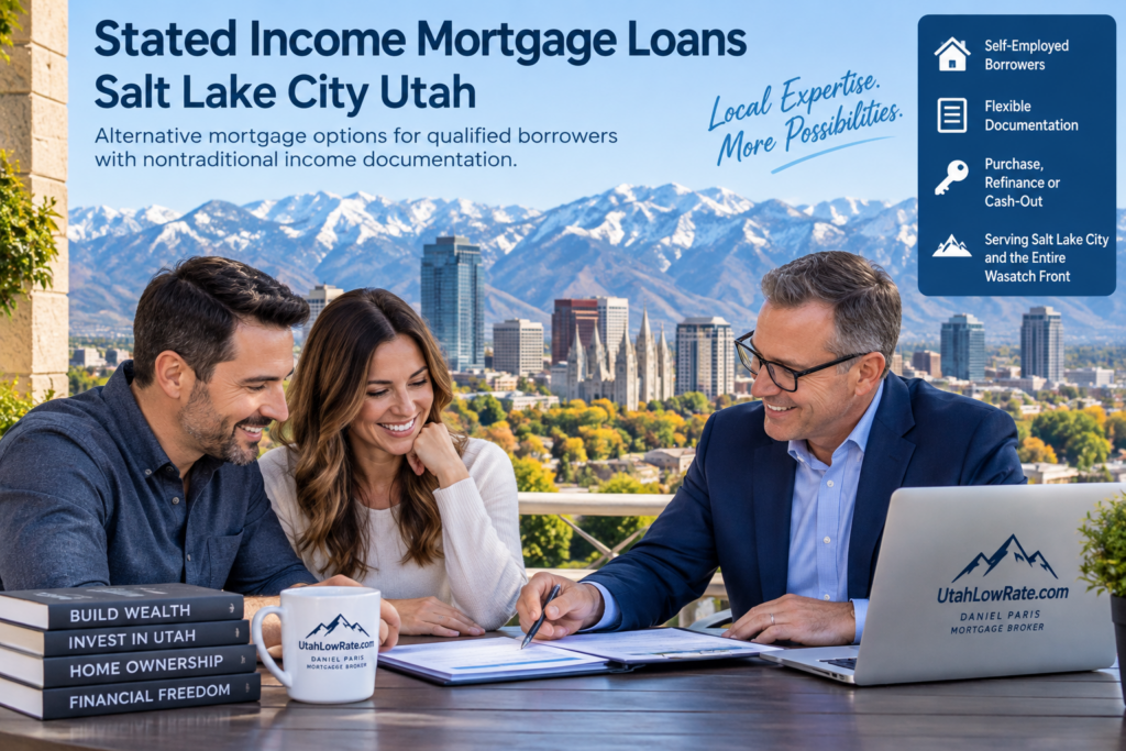 Stated income mortgage loans Salt Lake City Utah for qualified borrowers