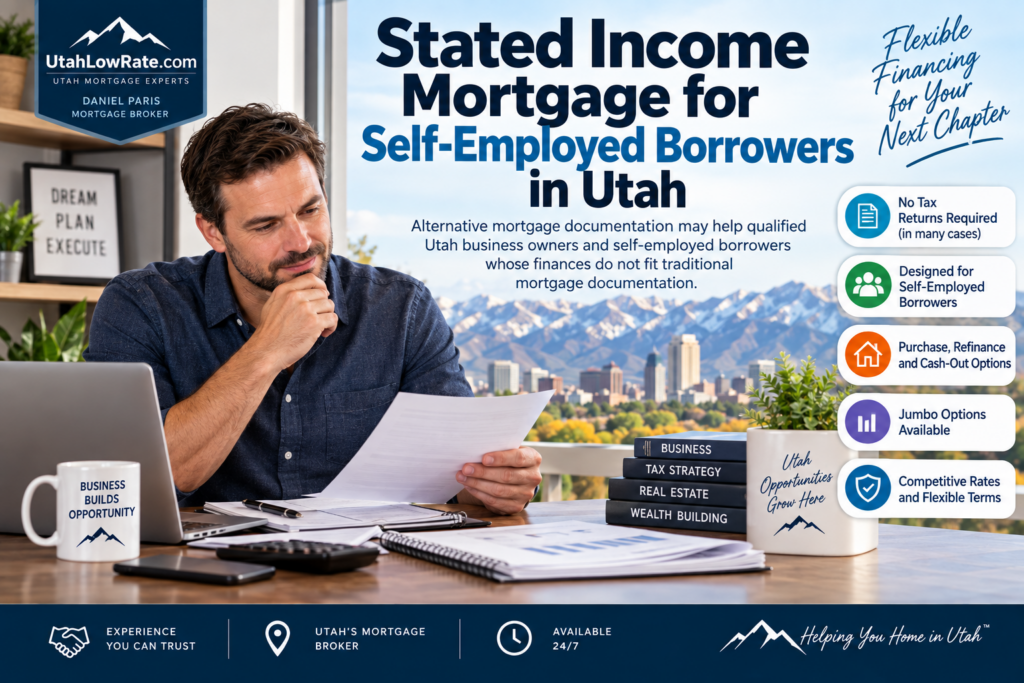 Stated income mortgage options for self-employed borrowers in Utah