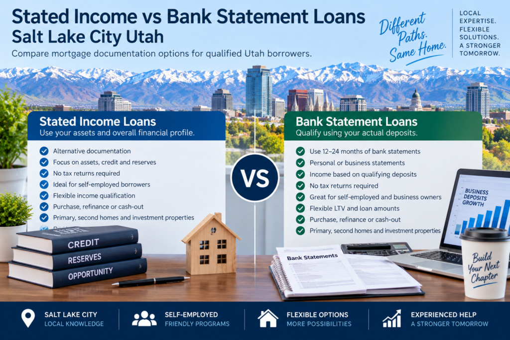 Stated income vs bank statement loans Salt Lake City Utah