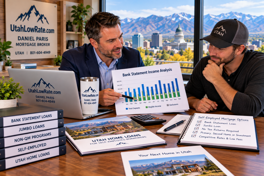 bank statement loan requirements Utah for self-employed borrowers