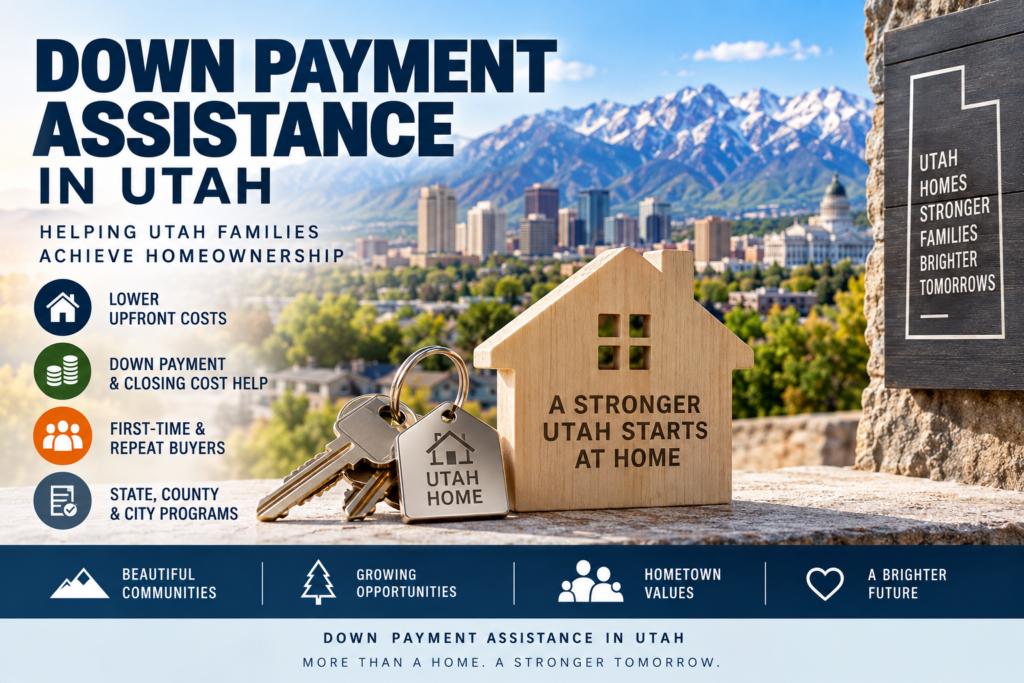 Utah down payment assistance programs for first-time and repeat homebuyers