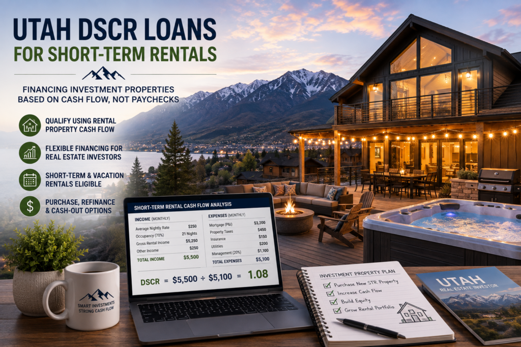 Short-term rental investment property in Utah representing DSCR financing for qualifying rental properties