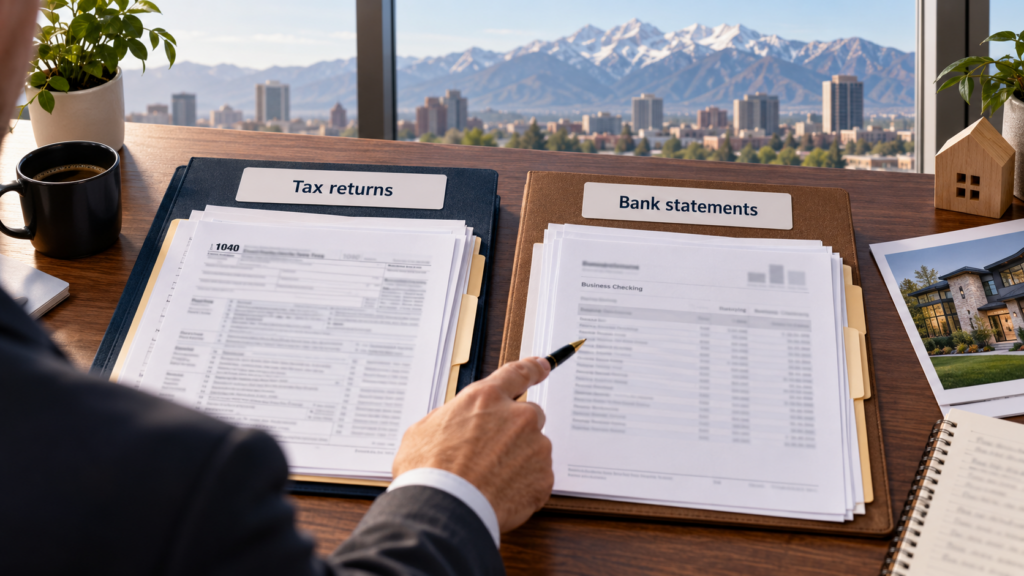 Illustrative comparison of tax-return and bank-statement jumbo documentation