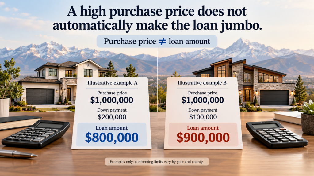 Illustrative Utah purchase price, down payment, and mortgage balance comparison