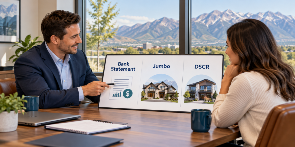 Utah mortgage loans comparison for bank statement, jumbo and DSCR financing