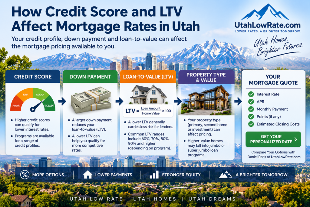 How credit score and LTV affect mortgage rates in Utah